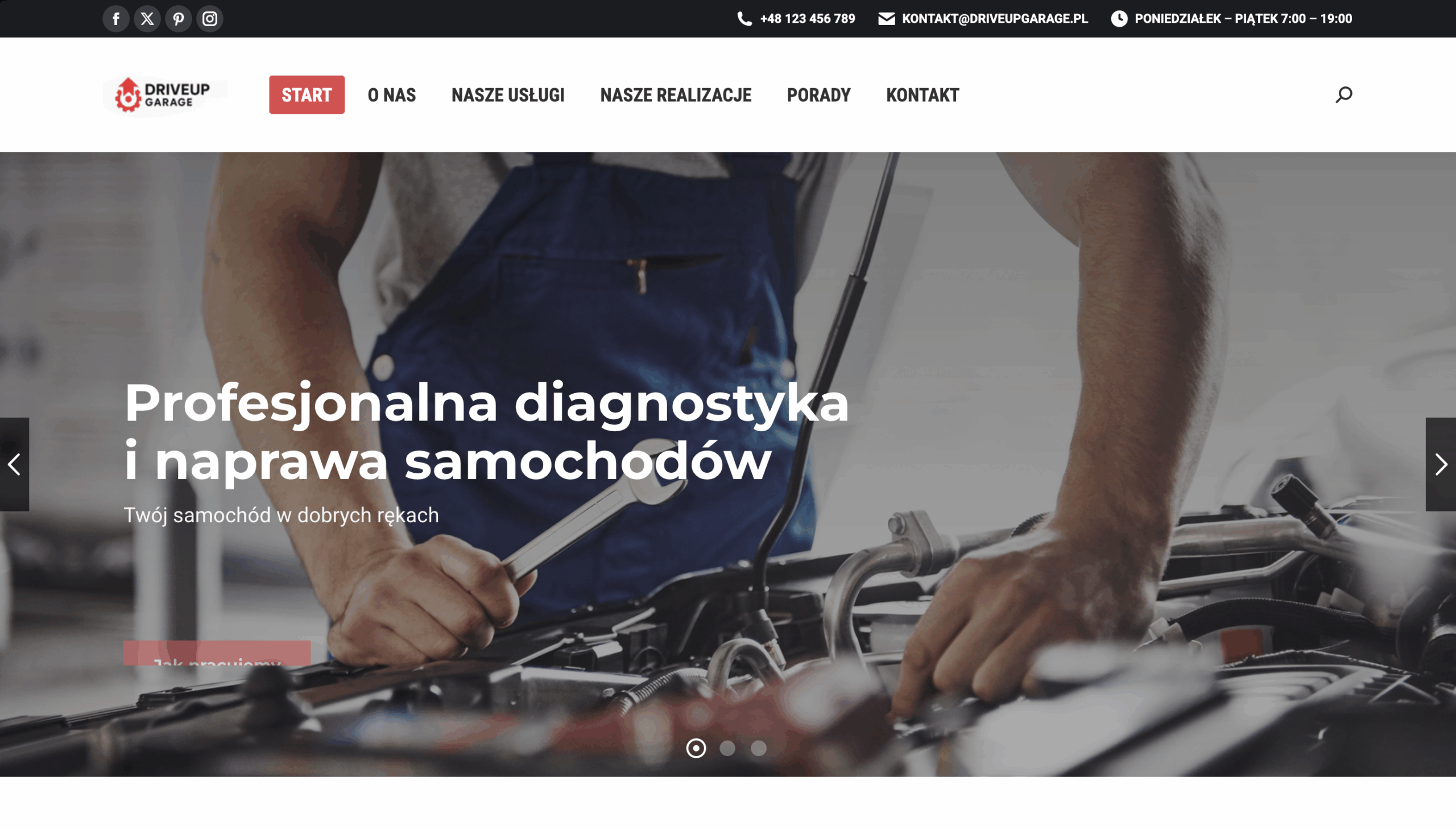 Projekt dla DriveUp Garage